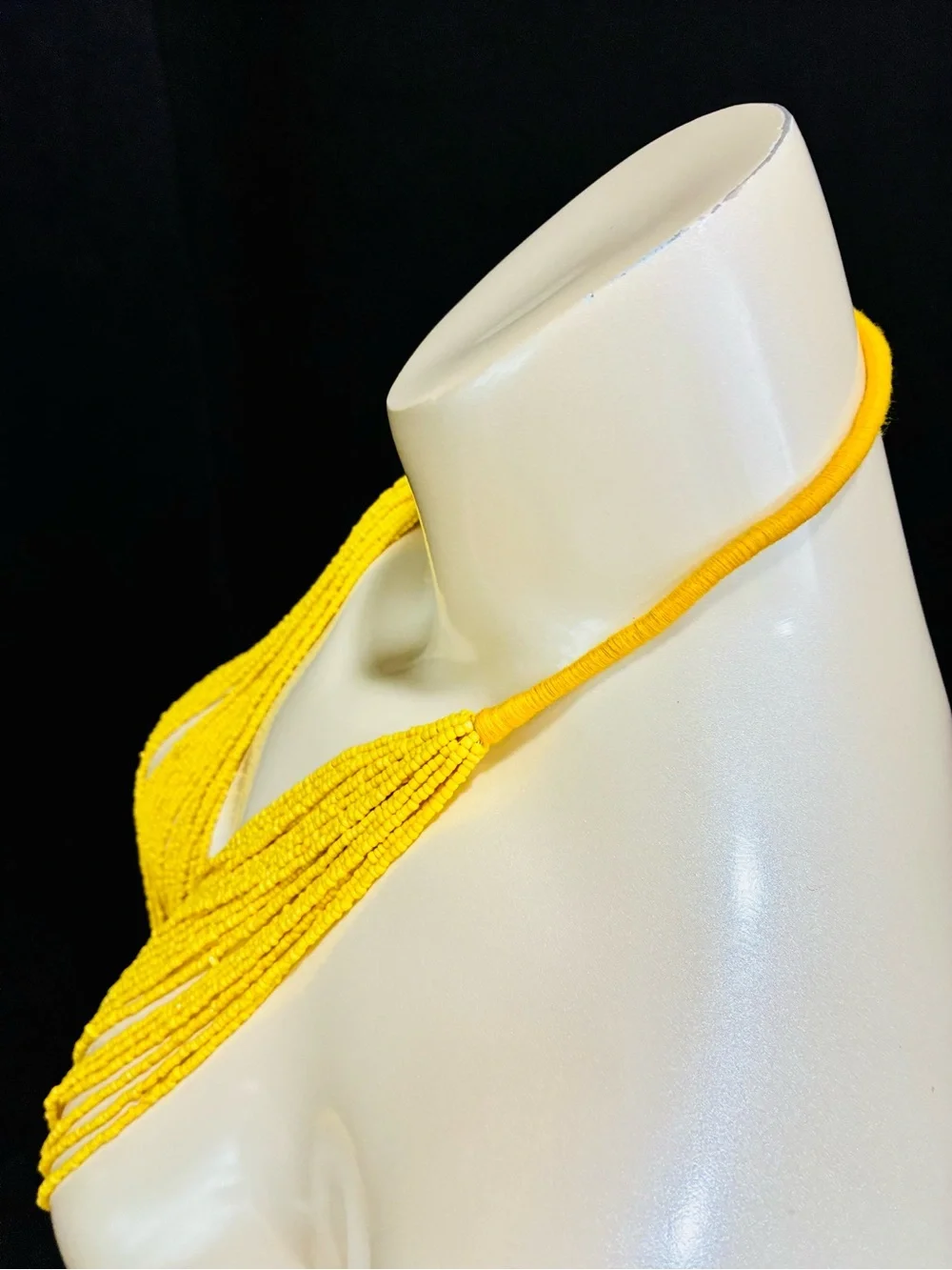 Bright Yellow Multi-Strand Beaded Necklace - Contemporary Women’s Jewelry